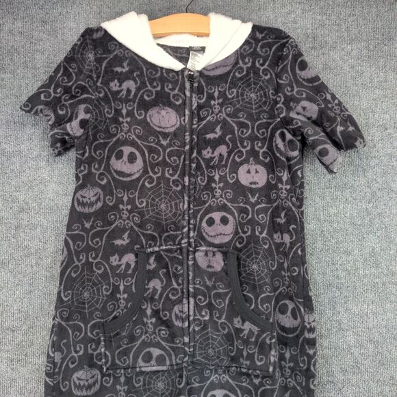 The Nightmare Before Christmas Jack Skellington One Piece Pajamas Small Black - Picture 3 of 13